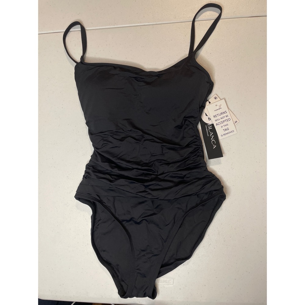 La Blanca Women's One Piece Swimsuit Island Goddess Shirred Side, 4
